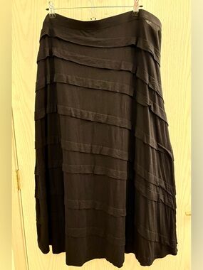 INC Cotton Black Tiered A-Line Women's Skirt.  So easy and elegant!